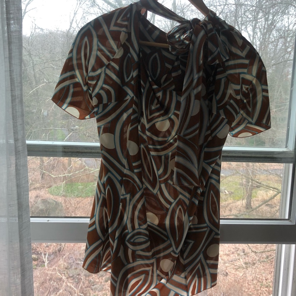 Marni silky crepe iconic print blouse